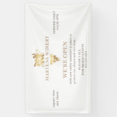 Wijnmakerij Wijnhandel Gouden druiven We zijn open Spandoek (Verticaal)