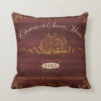 Wijnmarkeringskunst, wijnskateaux I Pillow Kussen