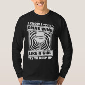 Wijnmeisje Vino Proeverij Drinken Alcoholwijn T-shirt (Voorkant)