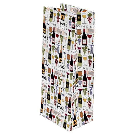 Wijnoverloopflesjes, glazen flesjes en Accessoires Wijn Cadeautas (Achterkant Gekanteld)