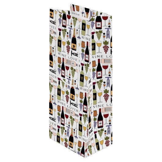 Wijnoverloopflesjes, glazen flesjes en Accessoires Wijn Cadeautas (Voorkant Gekanteld)