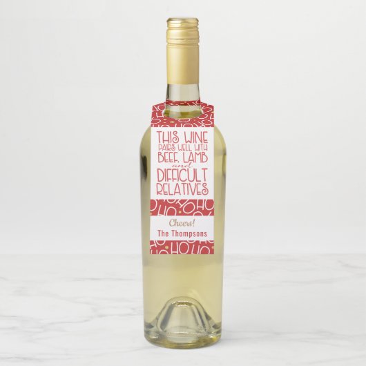 Wijnparen goed | Ho Ho Ho Grappig Flessenhanger (Op fles)