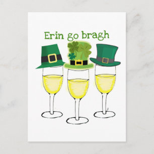 WIJNPARTIJERIN GO BRAGH SAINT PATRICKS DAAGS UITNODIGING BRIEFKAART