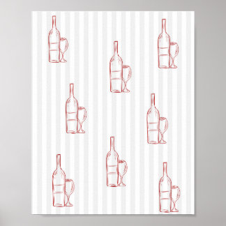 Wijnposter Rode Wijn Glazen Poster