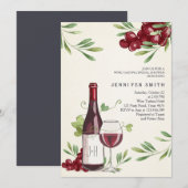 Wijnproeverij Douche Uitnodiging Winery Country Ba (Voorkant / Achterkant)