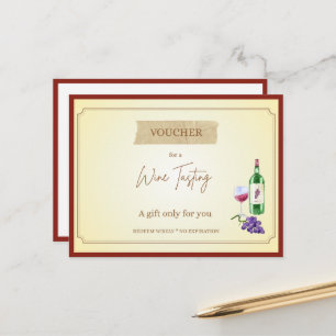 'Wijnproeverij' Grappige Cadeaubon Briefkaart