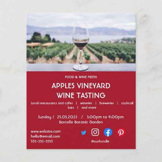 wijnproeverij liefdadigheidsinstelling vineyard fo flyer (Voorkant)