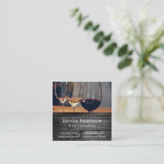 Wijnproeverijen | Diverse wijnen Vierkante Visitekaartje (Staand voorkant)