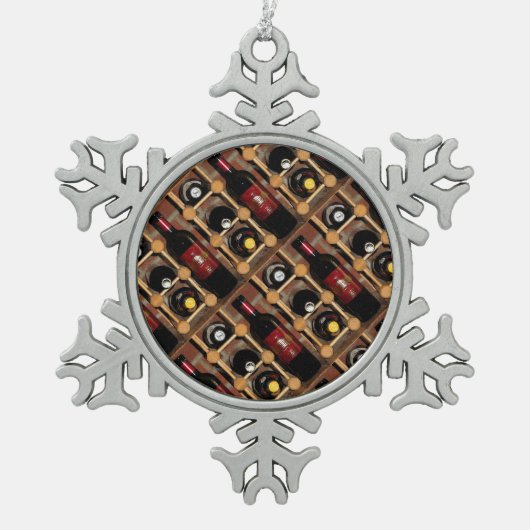 Wijnrack Abstract Tin Sneeuwvlok Ornament (Voorkant)