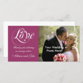 Wijnrode bruiloft Bedankt Fotokaart Sjabloon (Voorkant / Achterkant)