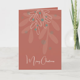 Wijnrode kerstvakantie abstract bloemmotief kaart