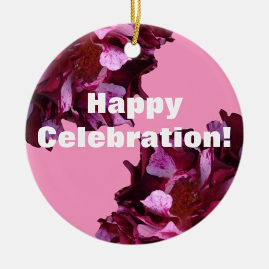 Wijnrode rozen Custom Circle Ornament (Voorkant)