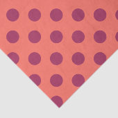 Wijnrode stippen en levende koraalpolka tissuepapier (Detail)