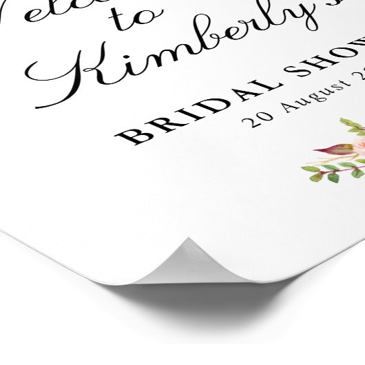 wijnrood & blush bruiloft welcome bord poster (Hoek)