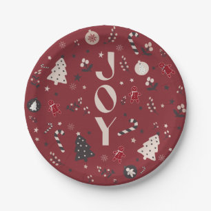 Wijnrood Nordic Joy Kerstboom Snoepriet Bel Papieren Bordje