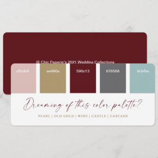 Wijnroze & Goud 2021 Huwelijk Kleurenpalet Kaart