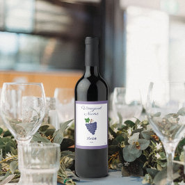 Wijnrustieke Flesetiket Sticker met Druiven