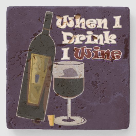 Wijnsatire Stenen Onderzetter (Voorkant)