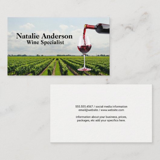 wijnschenking | wijnmakerij visitekaartje (Voorkant / Achterkant)