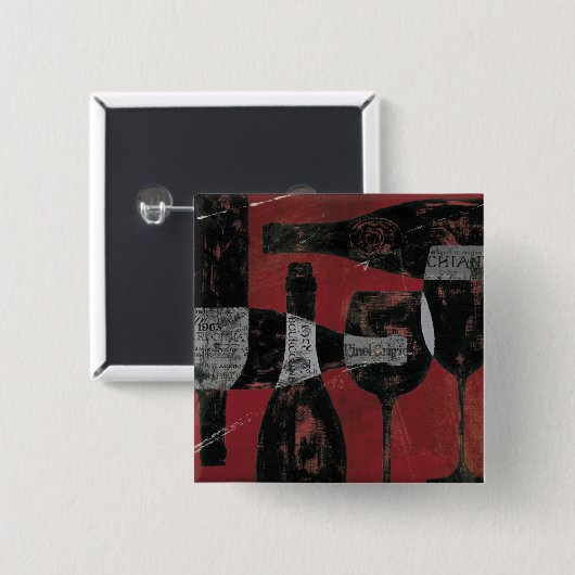 Wijnselectie Vierkante Button 5,1 Cm (Voorkant /achterkant)