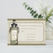 Wijnsoort en Fantasievolle Fles RSVP-kaart RSVP Kaartje (Staand voorkant)