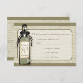 Wijnsoort en Fantasievolle Fles RSVP-kaart RSVP Kaartje (Voorkant / Achterkant)
