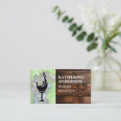 Wijnspat Logo | Houten Kelder | Druiven  Visitekaartje (Staand voorkant)