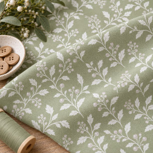 Wijnstok & Bes Kerst Sage Ivoor ID1337 Stof