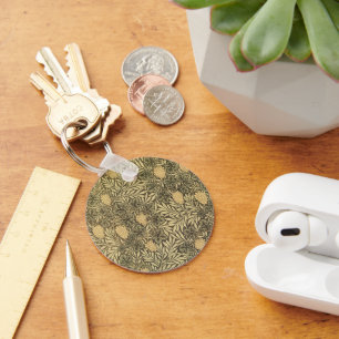 Wijnstok door William Morris, Vintage Textielpatro Sleutelhanger