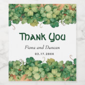 Wijnstok en hout St. Patricks Day Bedankt bruiloft Wijn Etiket (Enkel label)