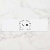 Wijnstok-weddenschapsmonogram, paar Initialen Waterfles Etiket (Enkel label)