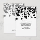 Wijnstokje Bereavement Hartelijk dank Bedankkaart (Voorkant / Achterkant)