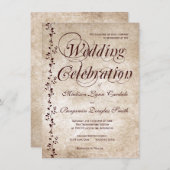  wijnstokken Elegant Rustic Wedding Invitations Kaart (Voorkant / Achterkant)