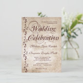  wijnstokken Elegant Rustic Wedding Invitations Kaart (Staand voorkant)