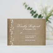 wijnstokken Rustic Wedding RSVP-kaarten RSVP Kaartje (Staand voorkant)