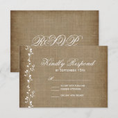  wijnstokken Rustic Wedding RSVP-kaarten RSVP Kaartje (Voorkant / Achterkant)
