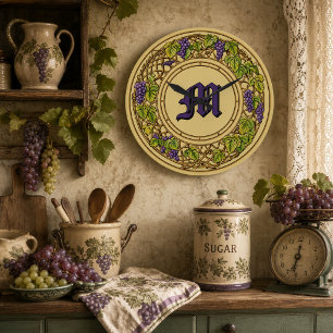 Wijnstokroosterkrans Monogram Afdruk Grote Klok