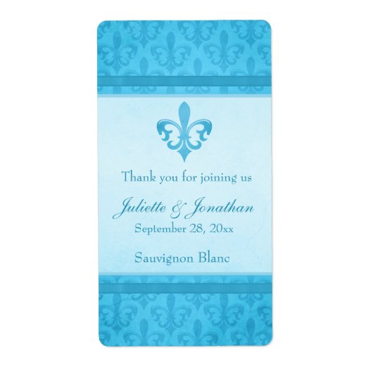 Wijnstokwijn gepersonaliseerd etiket fleur de lis (Voorkant)