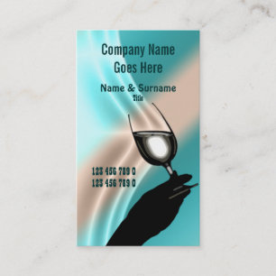 Wijnstokwijn sommelier aqua blue visitekaartje