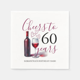 Wijnthema 60e verjaardag Cocktail servetten