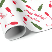 Wijnthema aangepast kerstfeestdag ompakken papier (Rol Hoek)