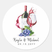 Wijnthema speciale gelegenheid feest ronde sticker (Voorkant)