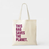 Wijntoon "Deze tas redt de planeet" canvas tas (Achterkant)