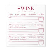 Wijntracker, Drink met wijnoverloop Pagina Notitieblok (Voorkant)