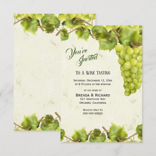 Wijntuin voor druiven kaart (Voorkant / Achterkant)