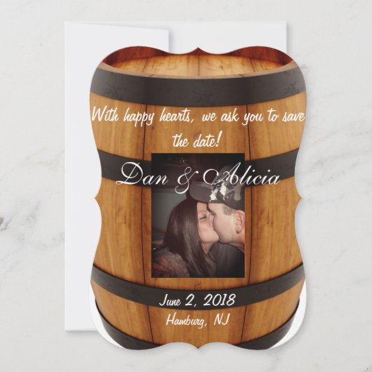 Wijnvat de datum opslaan save the date (Voorkant)