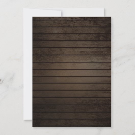 Wijnvat en Zonnebloemen Rustiek Hout en Lichten Kaart (Achterkant)