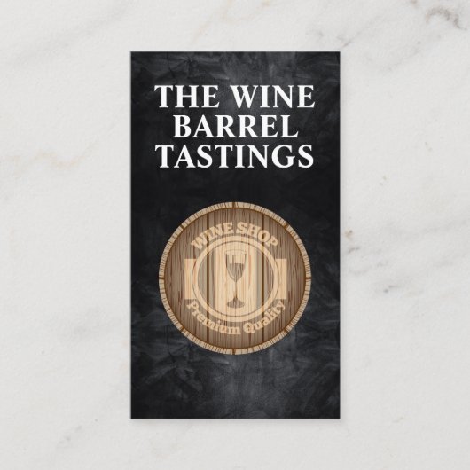 Wijnvat van hout visitekaartje (Voorkant)