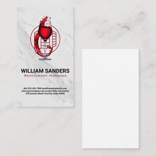 wijnvat | Wine Splash Logo Visitekaartje (Voorkant / Achterkant)