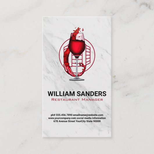 wijnvat | Wine Splash Logo Visitekaartje (Voorkant)